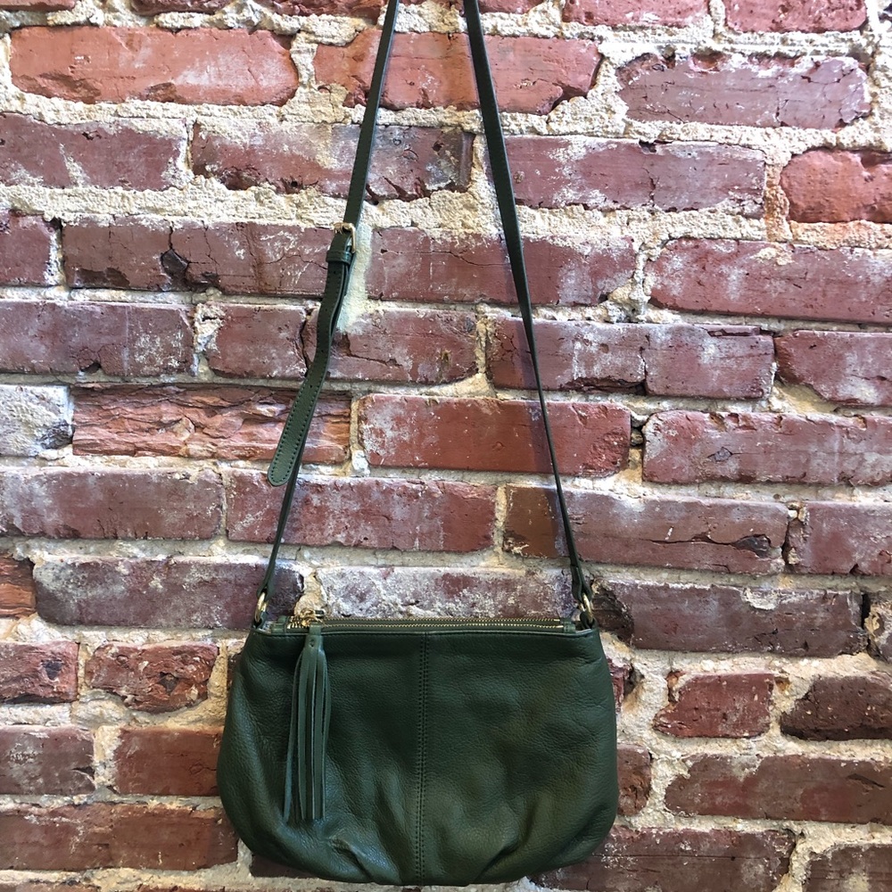 Margot genuine green leather crossbody bag